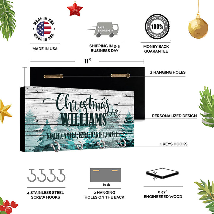 Christmas Key Holder, Family Key Chain Hanger