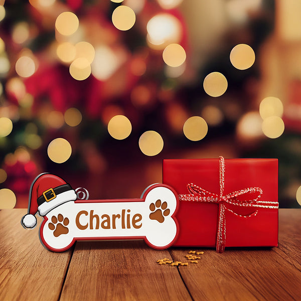 Christmas Ornament for your Dog -  Colored Paw Prints Dog Ornament