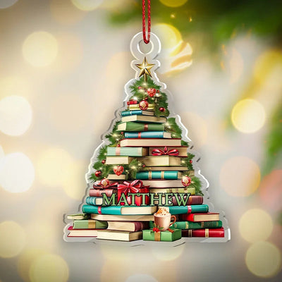 Christmas Tree Shape Bookstack Ornament