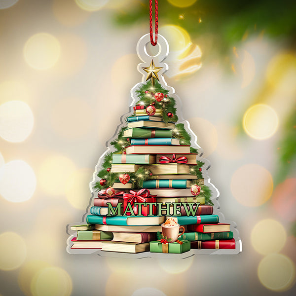 Christmas Tree Shape Bookstack Ornament