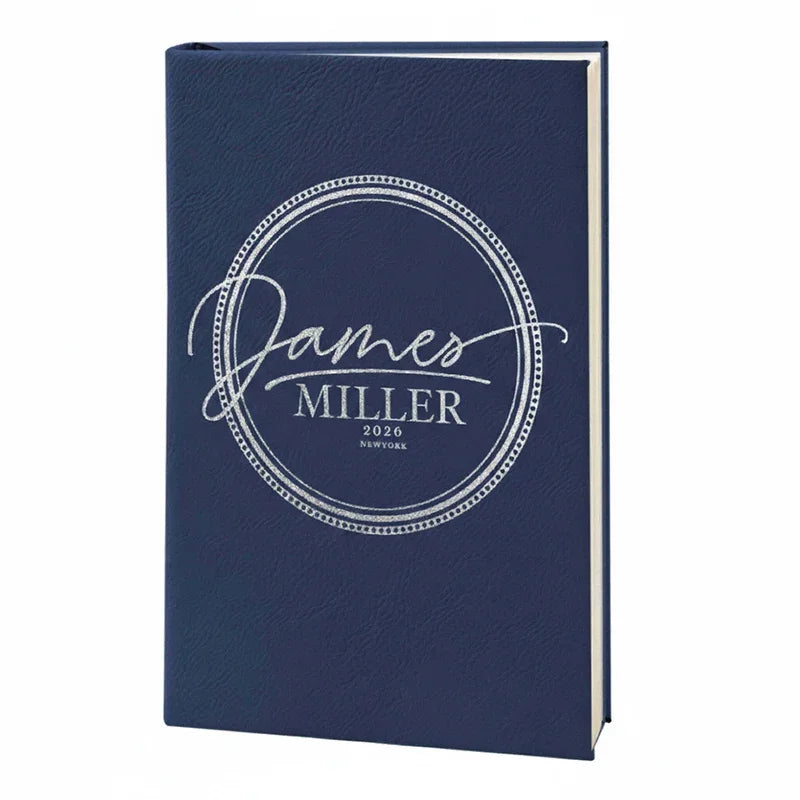 Custom Leather Notebook with Name and US State