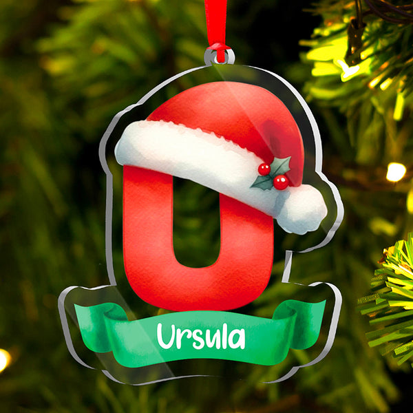 Classic Red Santa Initial Ornament