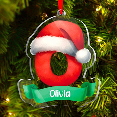 Classic Red Santa Initial Ornament