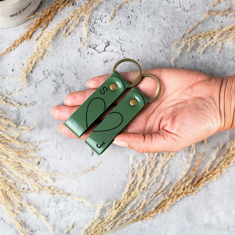 Couple Leather Key Chain, Custom Key Chain - GiftShire