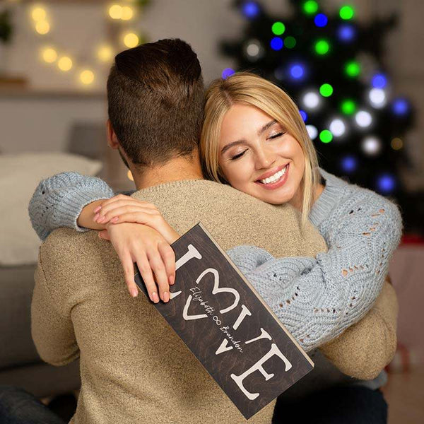Personalized Christmas Gift for Couples, Love Sign with Names, Couple Sign