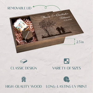 Couples Wooden Memory Box with Names - GiftShire