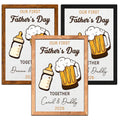 Custom 1st Father's Day Frame as Dad's Beer & Baby Bottle