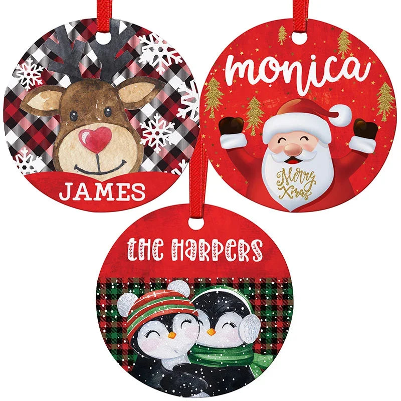 Custom 3.5 inch Round Metal Ornament - GiftShire