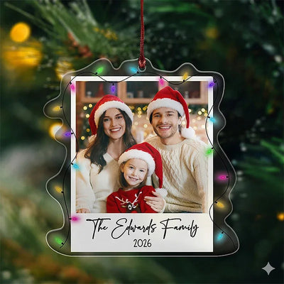 Custom Acrylic Polaroid Style Photo Christmas Ornament