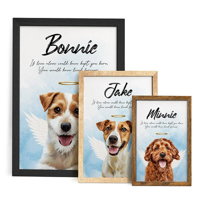 Custom Angel Wings Pet Portrait Photo Memorial Frame