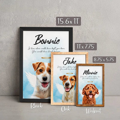 Custom Angel Wings Pet Portrait Photo Memorial Frame