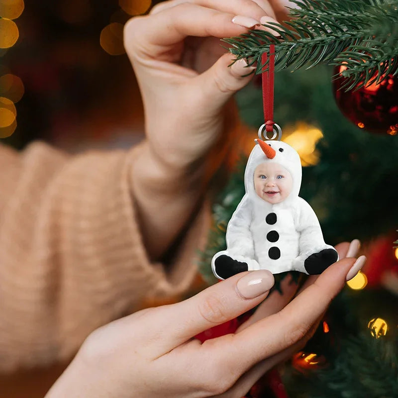 Custom Baby Face Ornament with Christmas Costumes - GiftShire