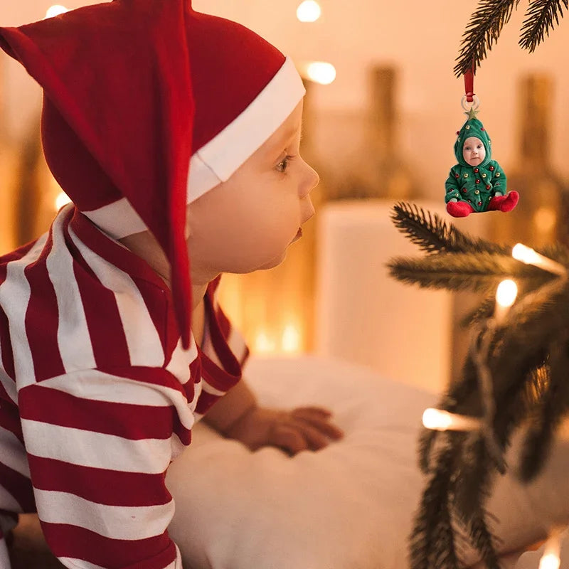 Custom Baby Face Ornament with Christmas Costumes - GiftShire