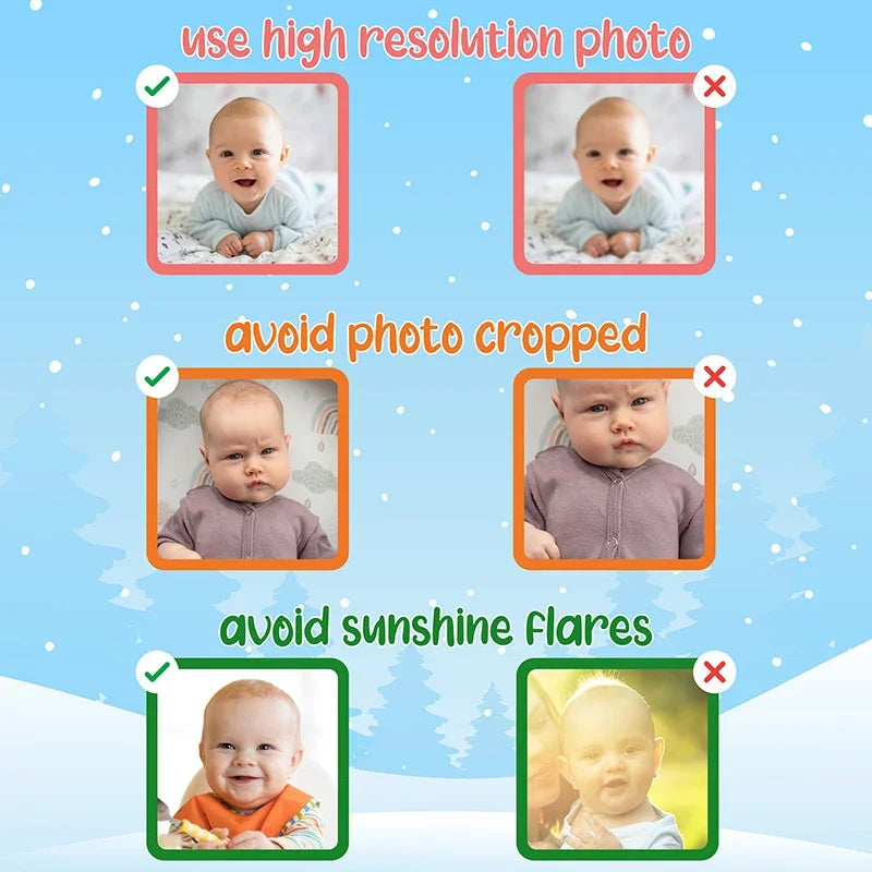 Custom Baby Face Ornament with Christmas Costumes - GiftShire