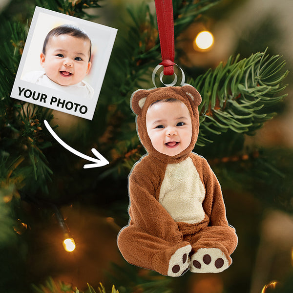Custom Baby Face Ornament with Christmas Costumes - GiftShire