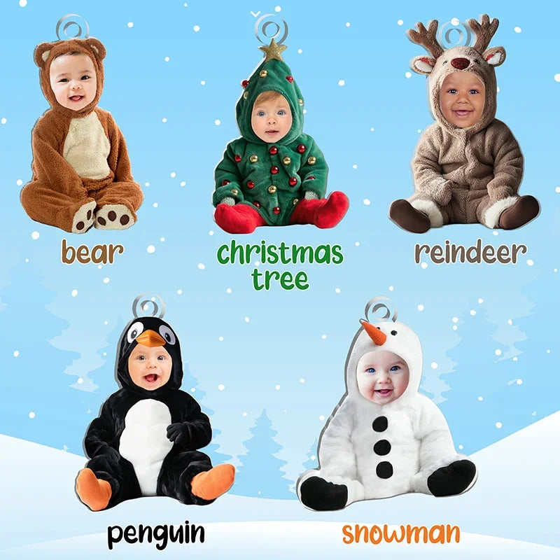 Custom Baby Face Ornament with Christmas Costumes - GiftShire