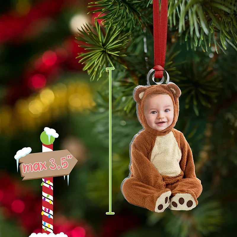 Custom Baby Face Ornament with Christmas Costumes - GiftShire