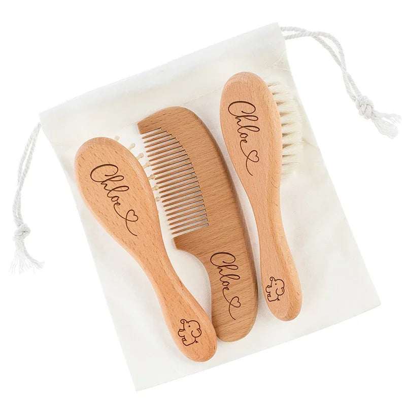Custom Baby Hairbrush & Comb Set for Newborn Babies