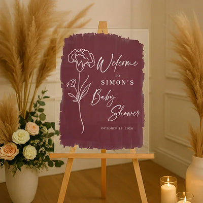 Custom Baby Shower Acrylic Board – Welcome Sign for Baby Shower