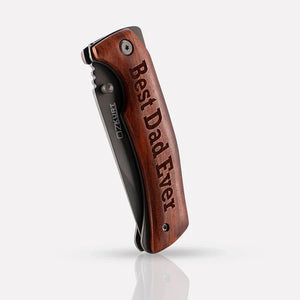 Custom Best Dad Ever Engraved Pocket Knife for Father’s Day - GiftShire