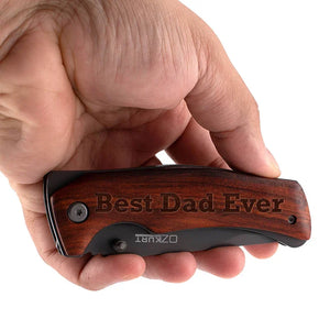 Custom Best Dad Ever Engraved Pocket Knife for Father’s Day - GiftShire