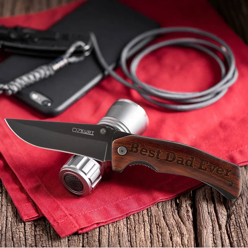 Custom Best Dad Ever Engraved Pocket Knife for Father’s Day - GiftShire