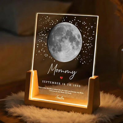 Custom Birth Date Moon Phase Night Light