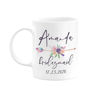 Custom Bridesmaid Arrow Design Mug - GiftShire
