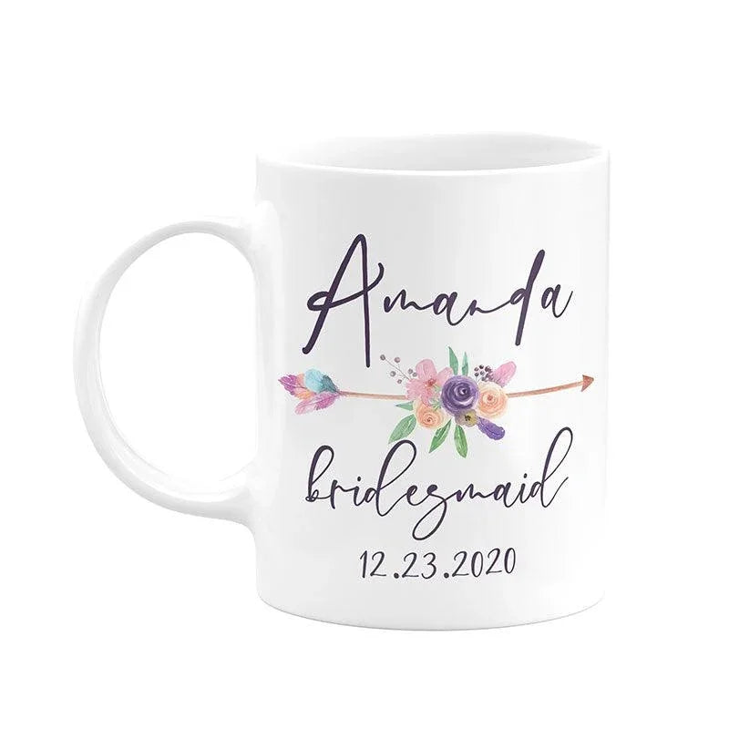 Custom Bridesmaid Arrow Design Mug - GiftShire