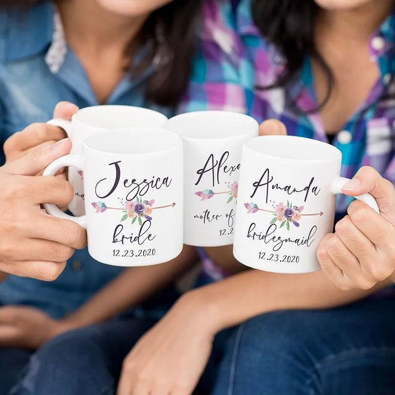 Custom Bridesmaid Arrow Design Mug - GiftShire