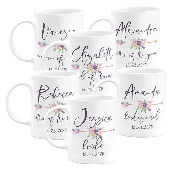 Custom Bridesmaid Arrow Design Mug - GiftShire