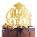 Personalized Graduation Cake Topper - Cap, Name & Year