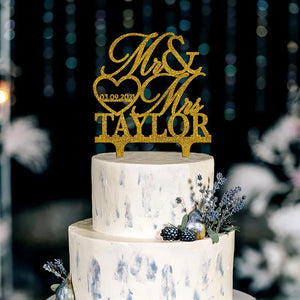 Custom Cake Topper with Name and Date - GiftShire