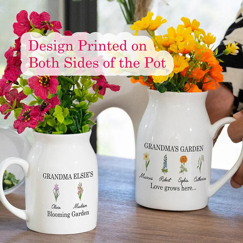 Custom Ceramic Pitcher Gift for Mom's Garden