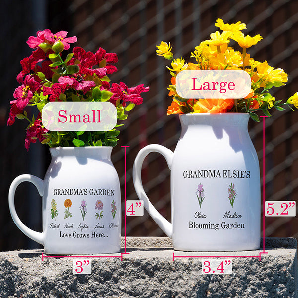Custom Ceramic Pitcher Gift for Mom's Garden
