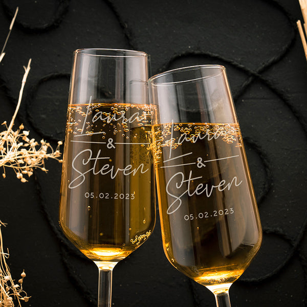 Custom Champagne Flute for Wedding