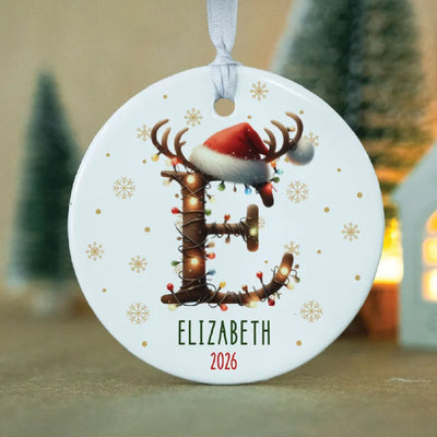 Custom Christmas Light Decoration Initial Ornament