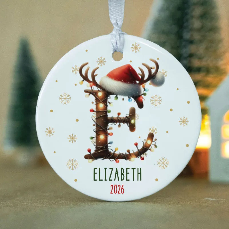 Custom Christmas Light Decoration Initial Ornament