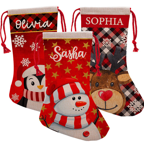 Custom Christmas Stockings with Holiday Figures