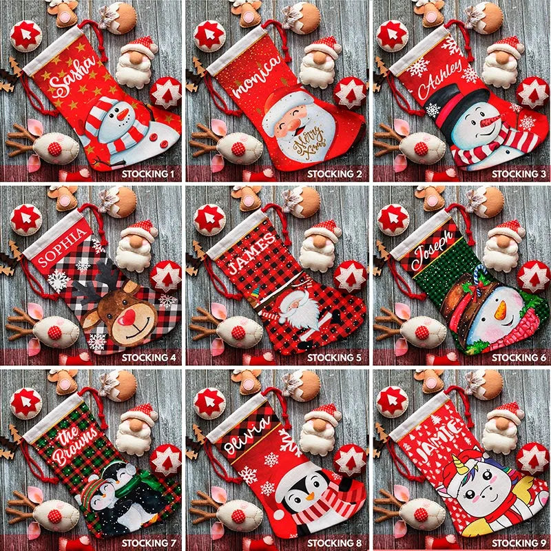 Custom Christmas Stockings with Holiday Figures - GiftShire