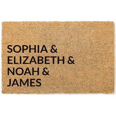 Custom Coir Doormat – With Family Members’ Names - GiftShire