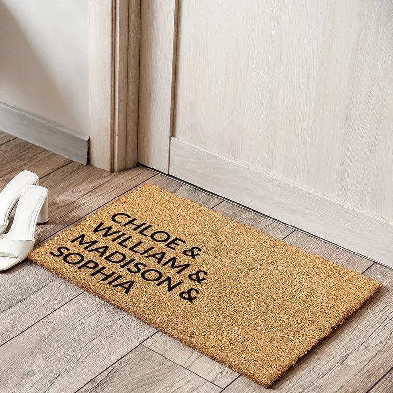 Custom Coir Doormat – With Family Members’ Names - GiftShire