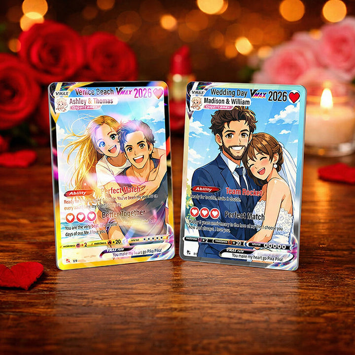 Custom Couple Pokemon Cards - Personalized Gifts for Valentines Day Custom Couple Pokemon Cards - Personalized Gifts for Valentines Day