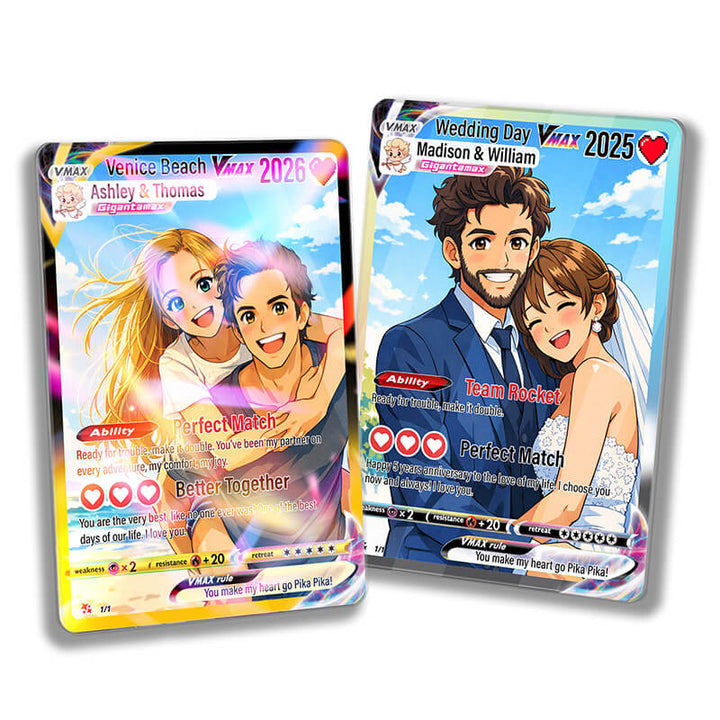 Custom Couple Pokemon Cards - Personalized Gifts for Valentine's Day GiftShire Custom Couple Pokemon Cards - Personalized Gifts for Valentine's Day GiftShire