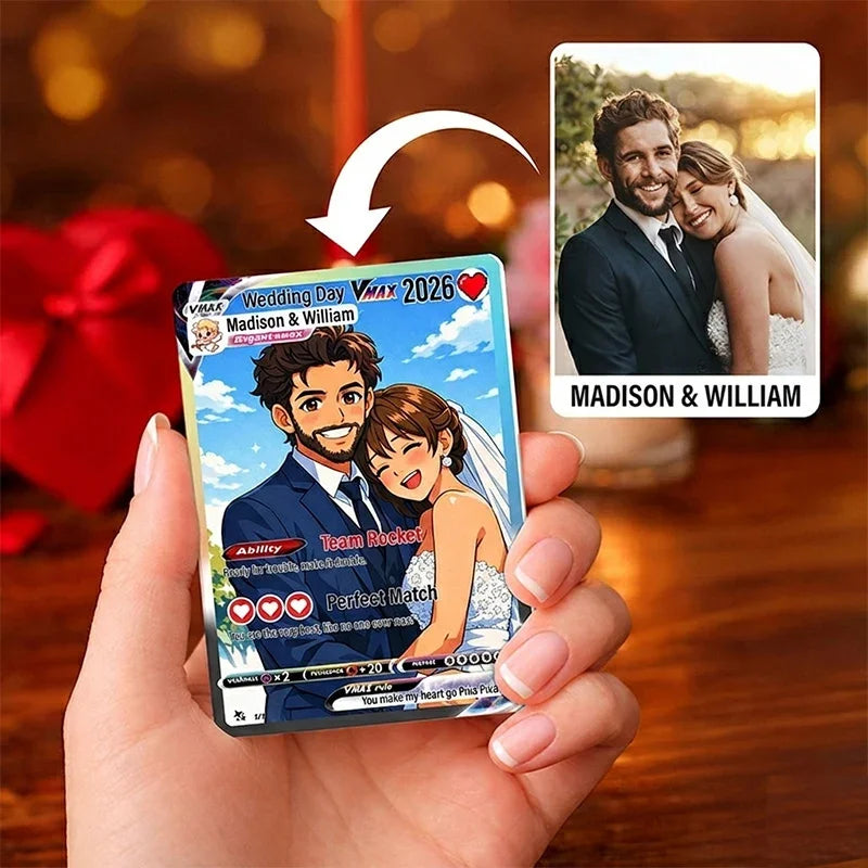 Custom Couple Pokemon Cards - Personalized Gifts for Valentine’s Day