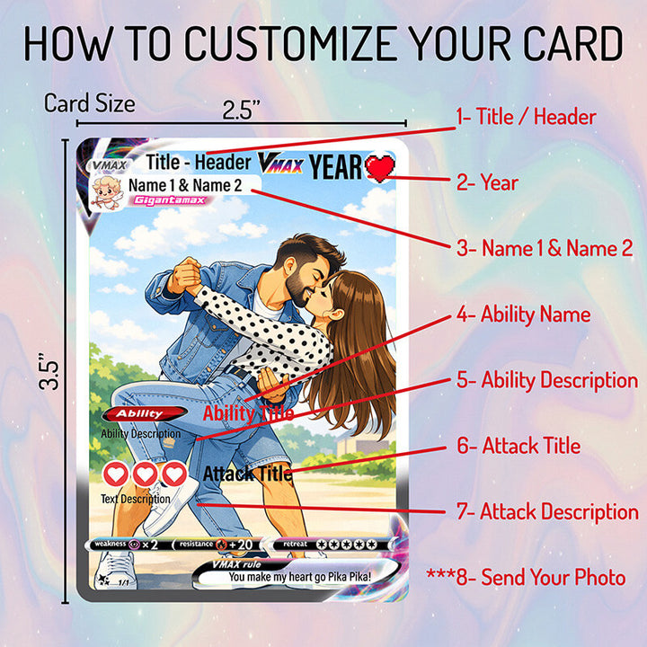 Custom Couple Pokemon Cards - Personalized Gifts for Valentine's Day GiftShire Custom Couple Pokemon Cards - Personalized Gifts for Valentine's Day GiftShire