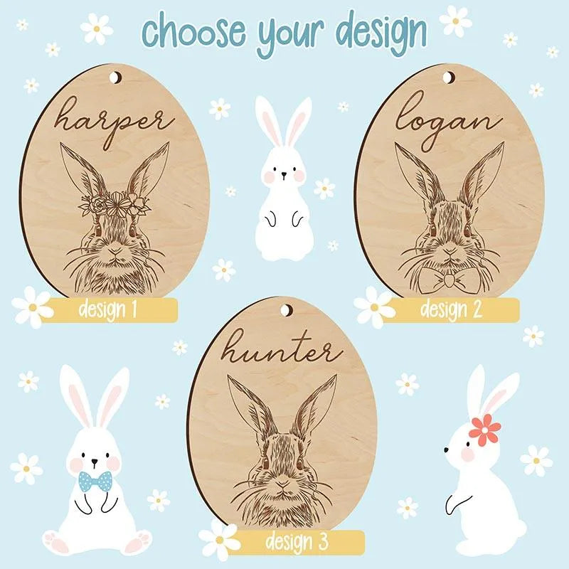 Custom Easter Bunny Name Tag - GiftShire