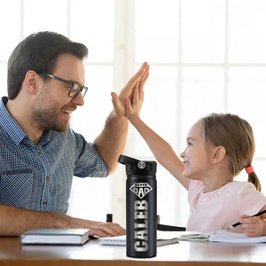 Custom Engraved Dad Icon Water Bottle - Personalized for Him - GiftShire