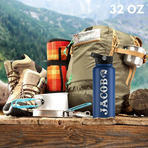 Custom Engraved Dad Icon Water Bottle - Personalized for Him - GiftShire