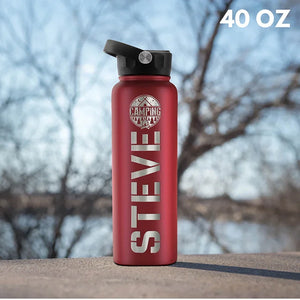 Custom Engraved Dad Icon Water Bottle - Personalized for Him - GiftShire